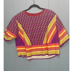 Colcci Women's Cotton Purple Floral Crop Top Size L‎